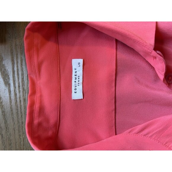 Equipment Silk Flowy Gauzy Button Front Shirt Pink - Picture 2 of 8